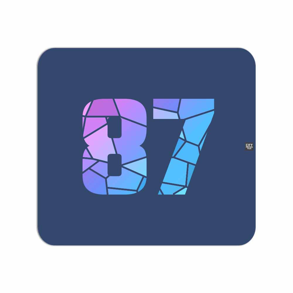 87 Number Mouse pad (Navy Blue)