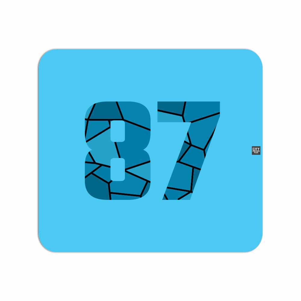 87 Number Mouse pad (Sky Blue)