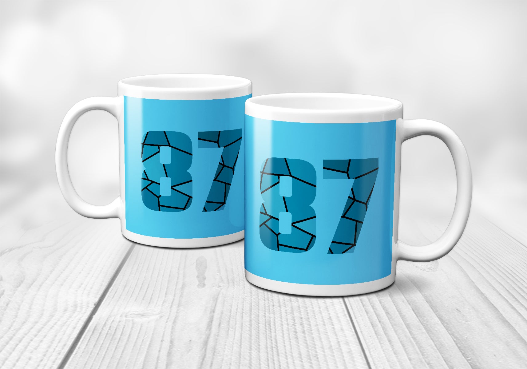 87 Number Mug (Sky Blue)