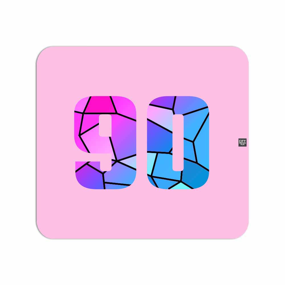 90 Number Mouse pad (Light Pink)