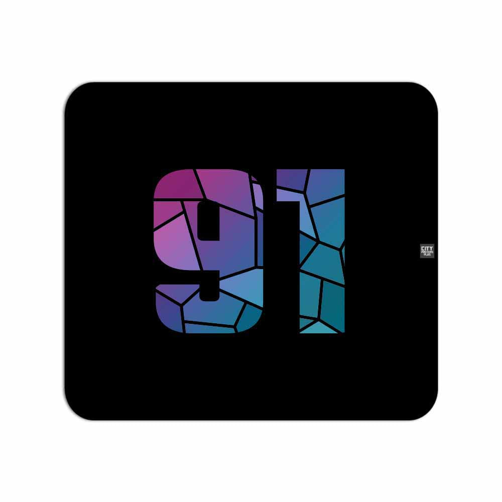 91 Number Mouse pad (Black)