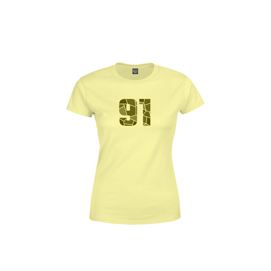 91 Number Women's T-Shirt (Butter Yellow)