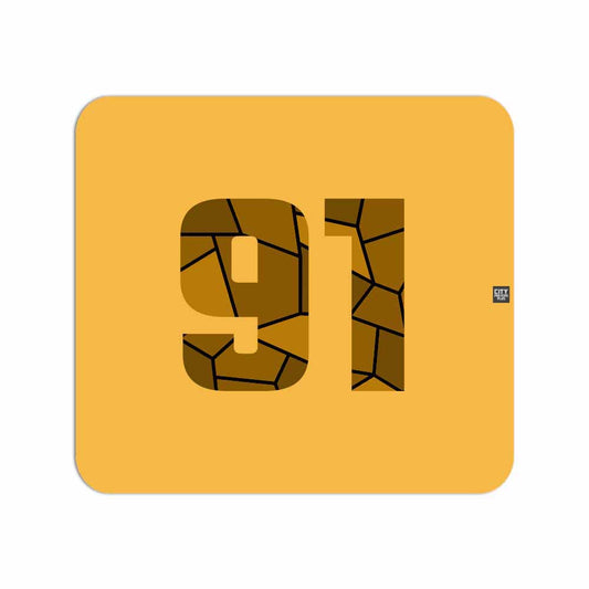 91 Number Mouse pad (Golden Yellow)