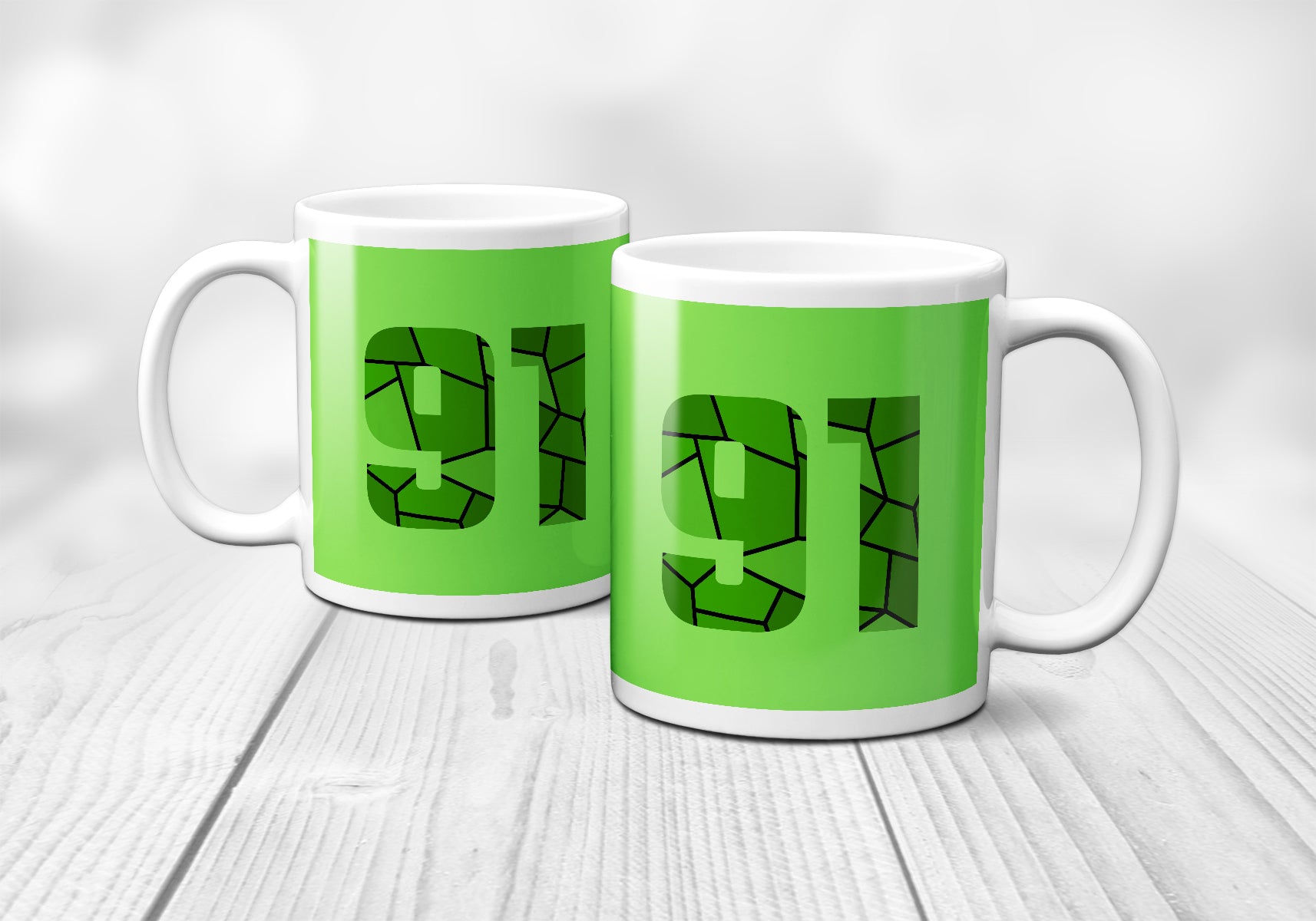 91 Number Mug (Liril Green)