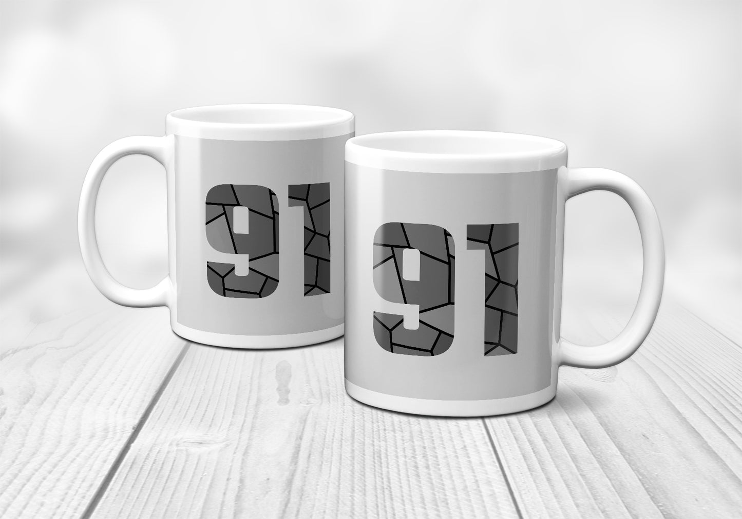 91 Number Mug (Melange Grey)