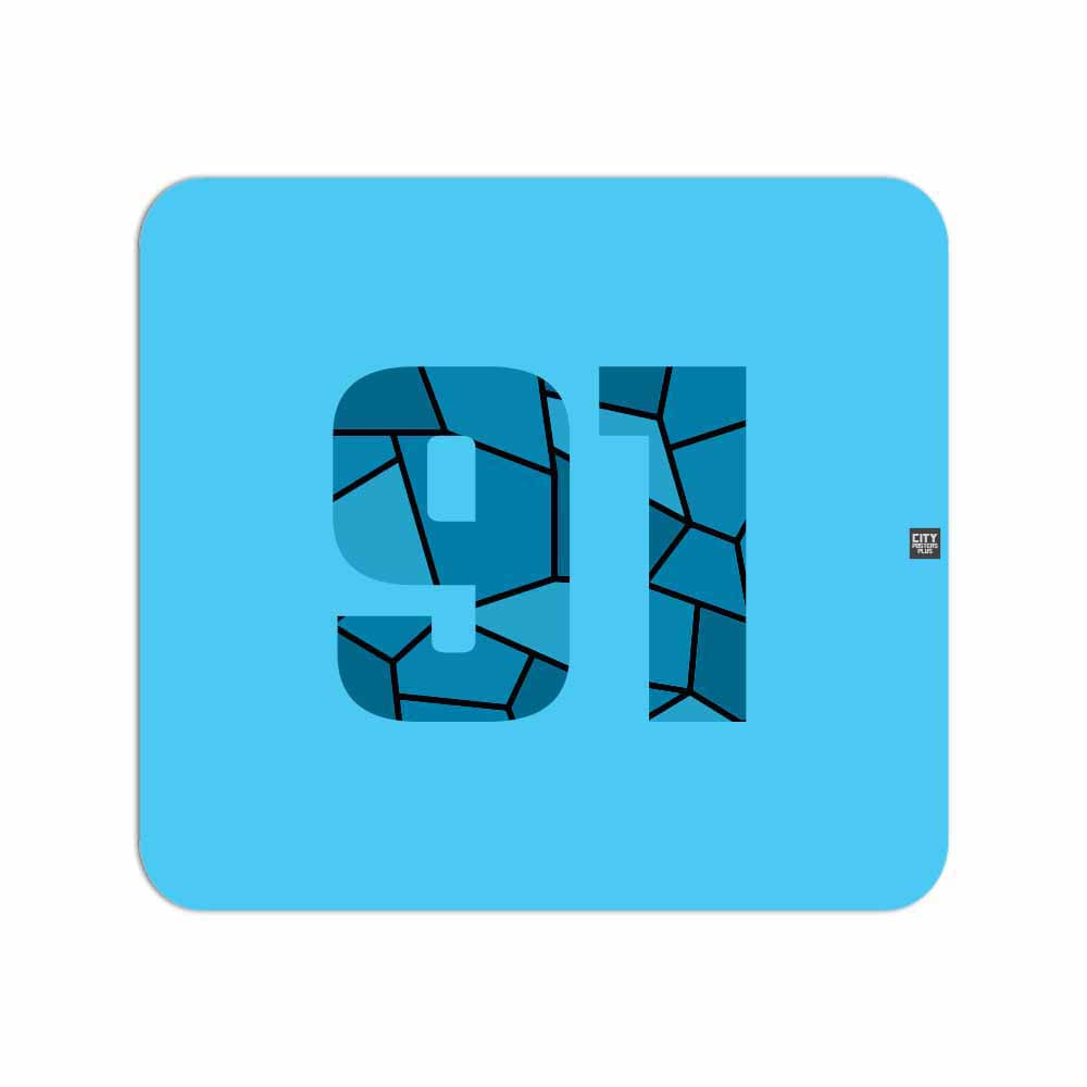 91 Number Mouse pad (Sky Blue)