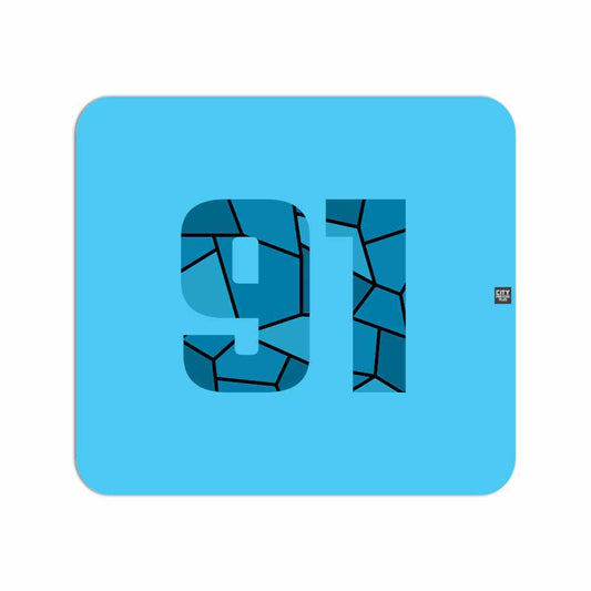 91 Number Mouse pad (Sky Blue)