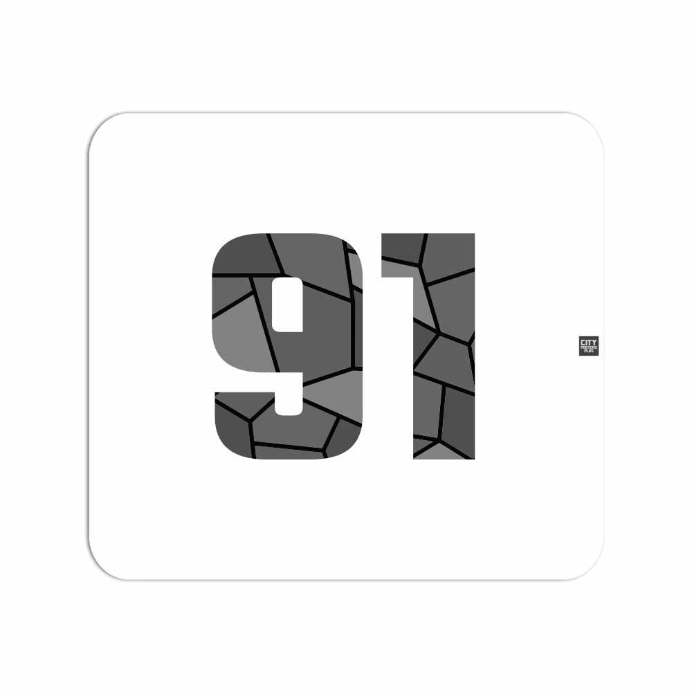 91 Number Mouse pad (White)