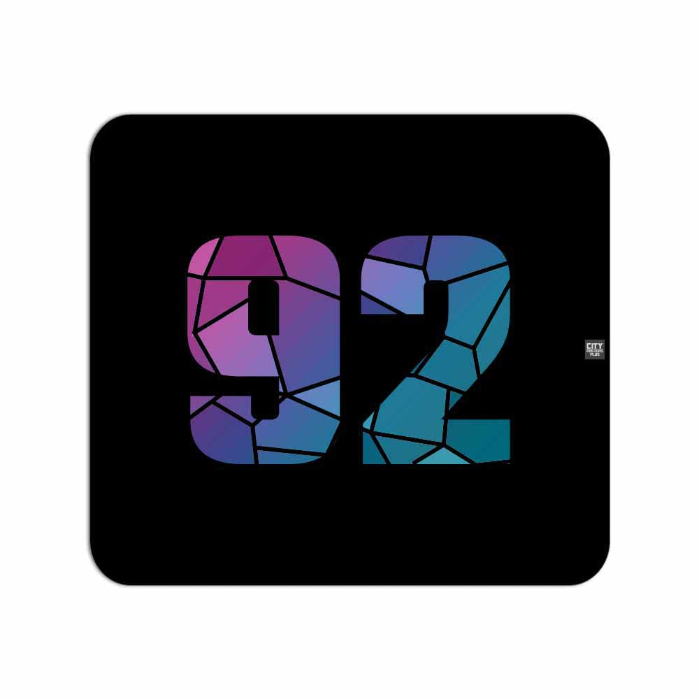 92 Number Mouse pad (Black)