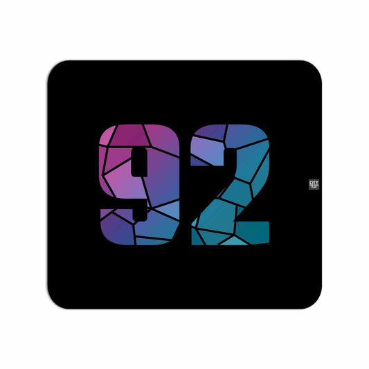 92 Number Mouse pad (Black)