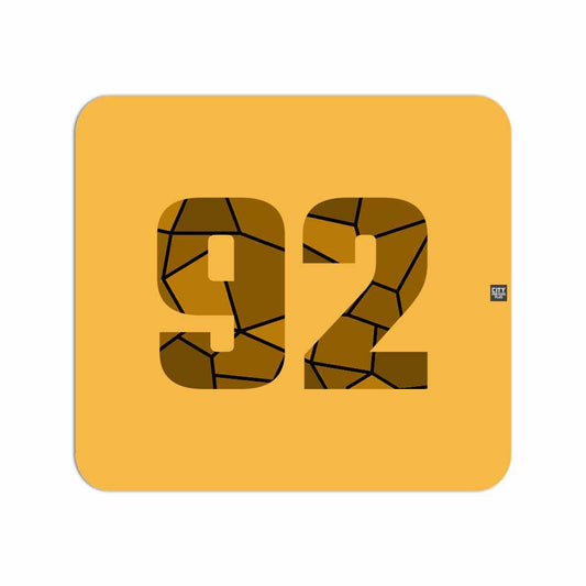 92 Number Mouse pad (Golden Yellow)