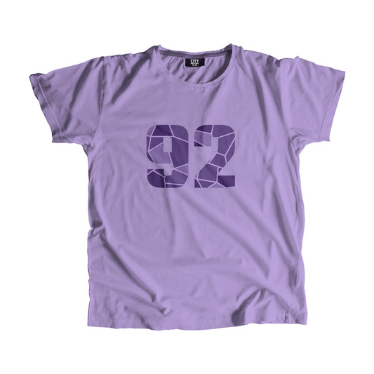 92 Number Men Women Unisex T-Shirt (Irish Lavender)