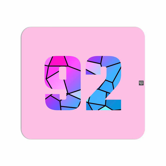 92 Number Mouse pad (Light Pink)