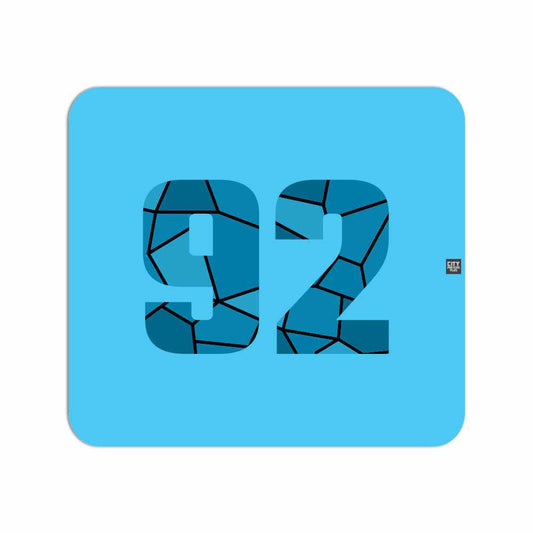 92 Number Mouse pad (Sky Blue)