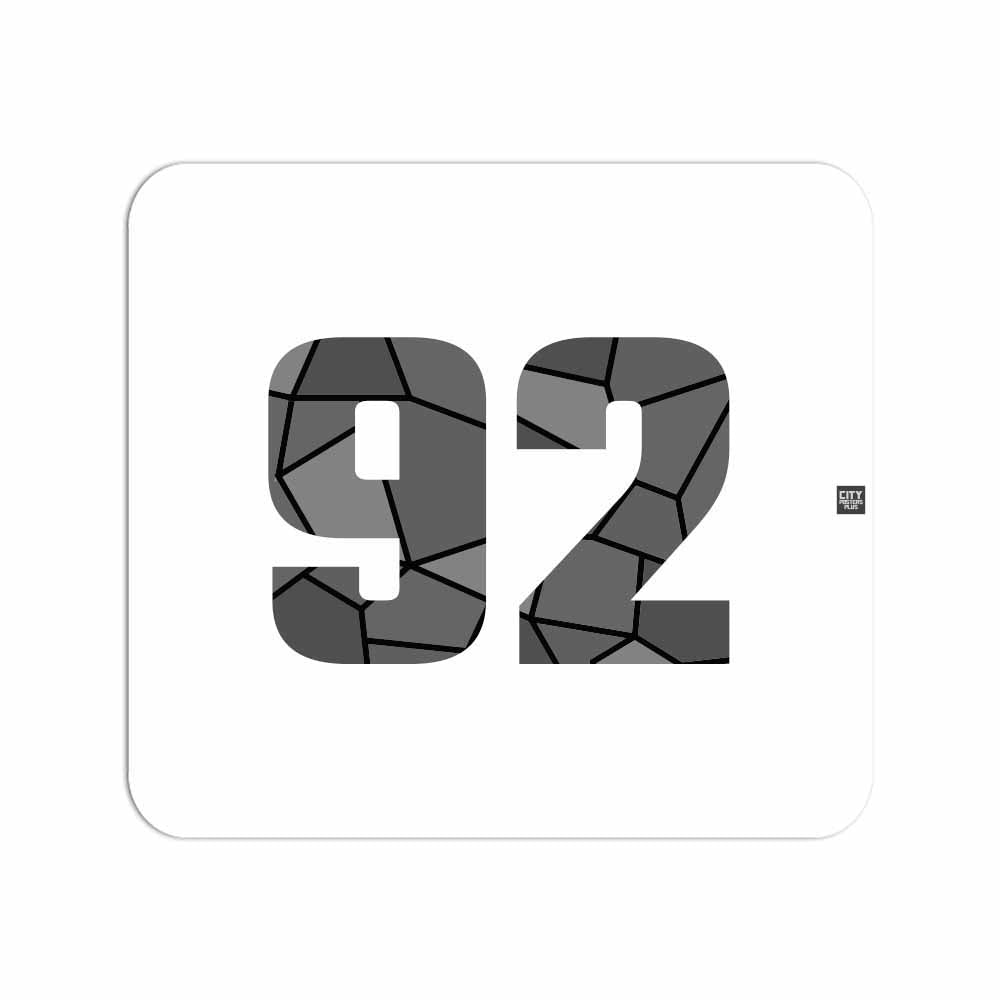 92 Number Mouse pad (White)