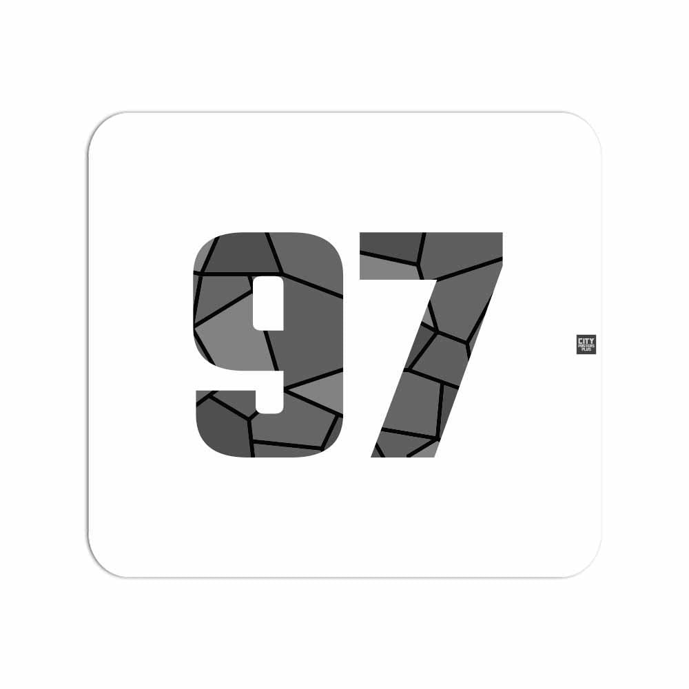 97 Number Mouse pad (White)