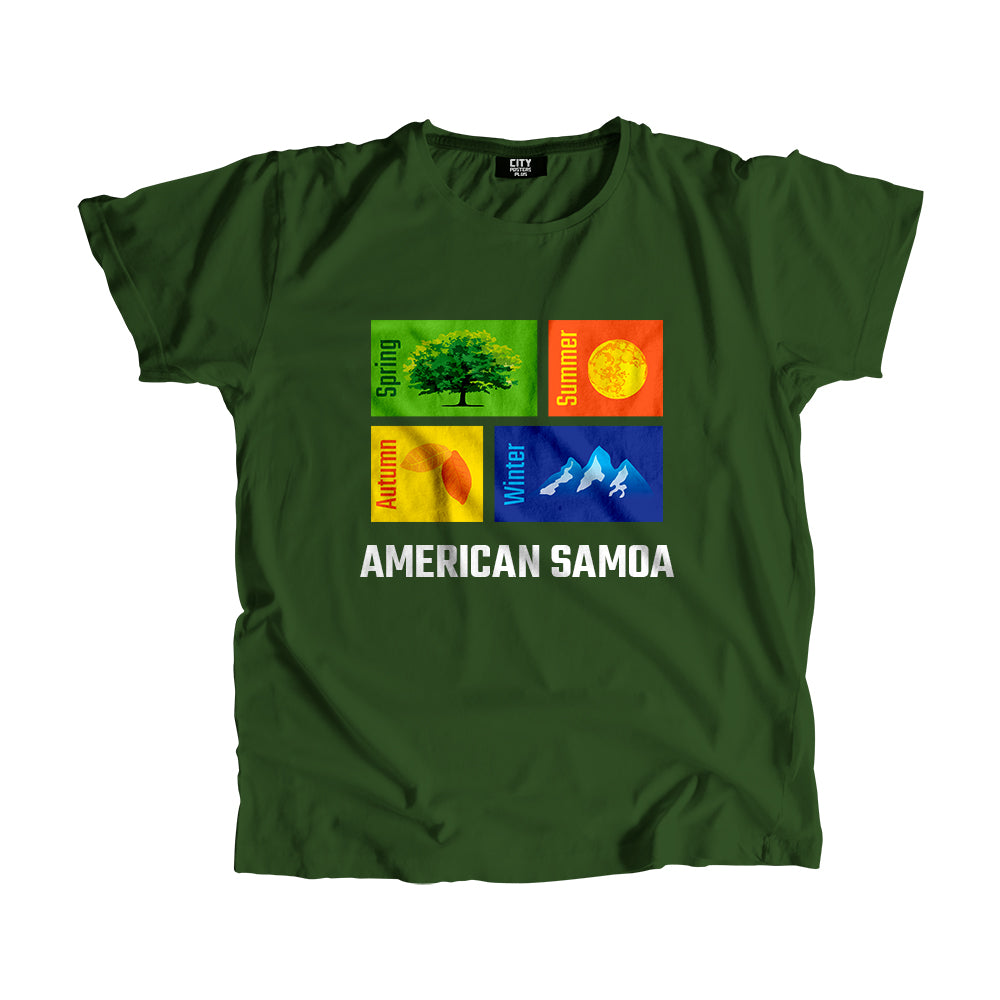 AMERICAN SAMOA Seasons Unisex T-Shirt (Olive Green)