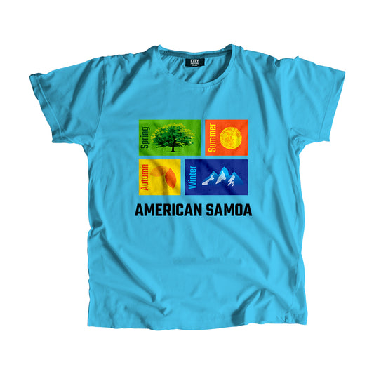 AMERICAN SAMOA Seasons Unisex T-Shirt (Sky Blue)