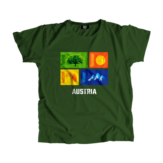 AUSTRIA Seasons Unisex T-Shirt (Olive Green)