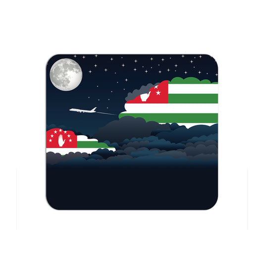 Abkhazia Flag Night Clouds Mouse pad 