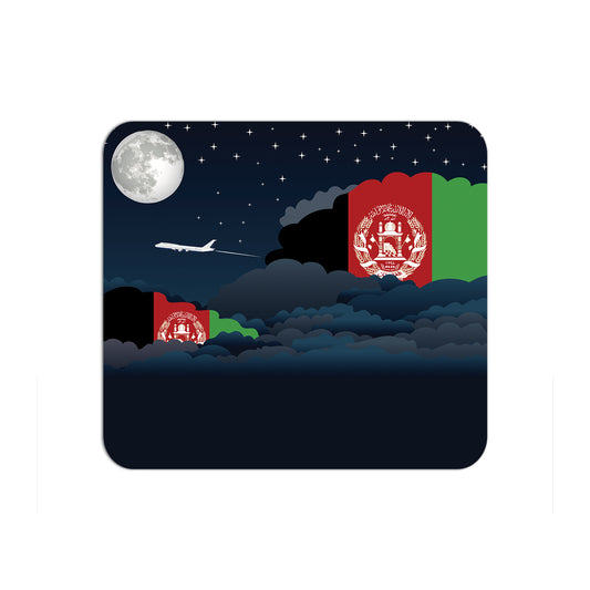 Afghanistan Flag Night Clouds Mouse pad 