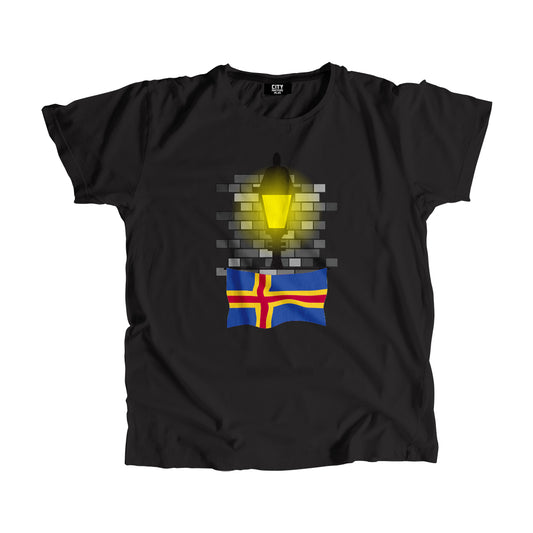 Aland Flag Street Lamp Bricks Unisex T-Shirt