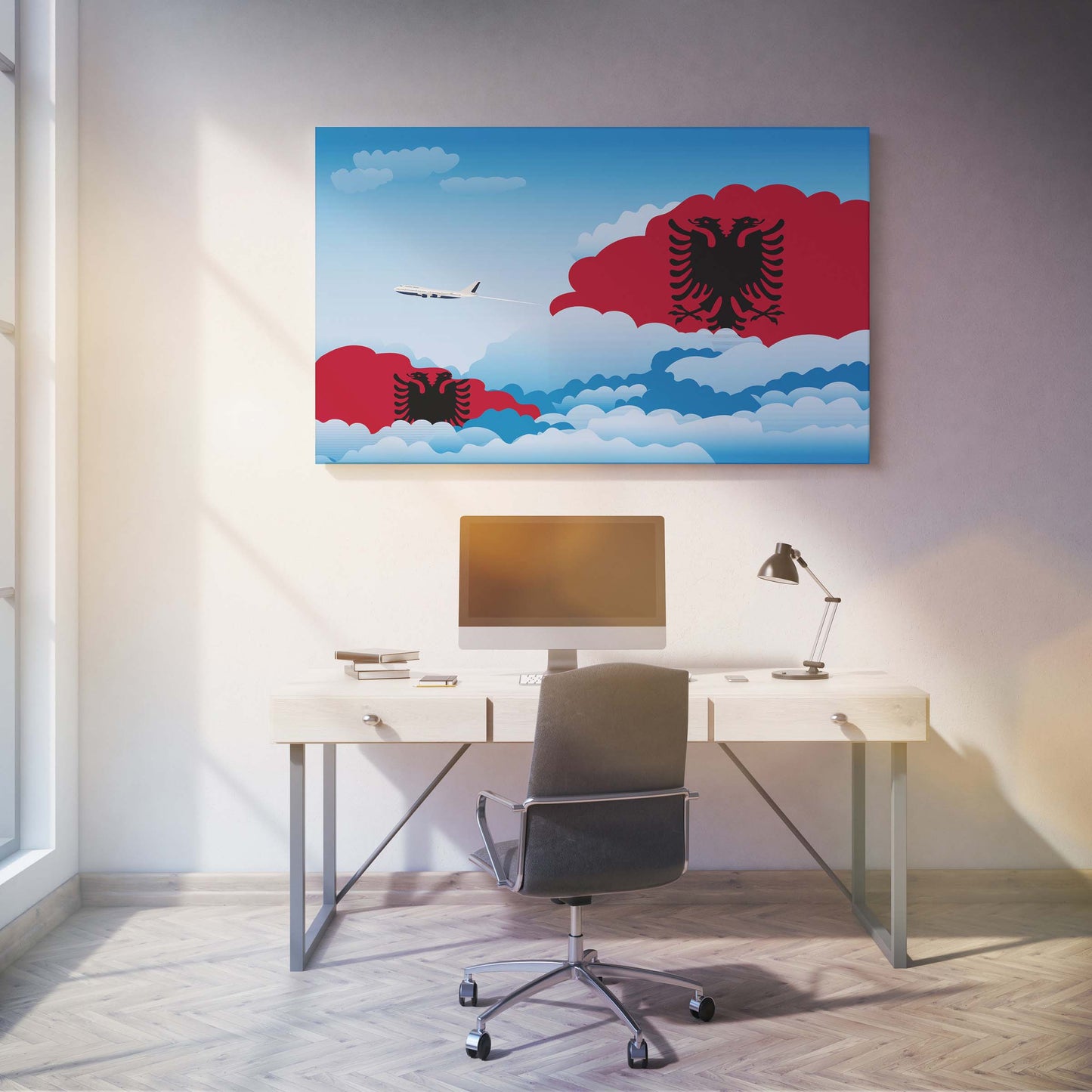 Albania Day Clouds Canvas Print Framed