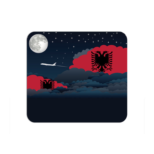 Albania Flag Night Clouds Mouse pad 