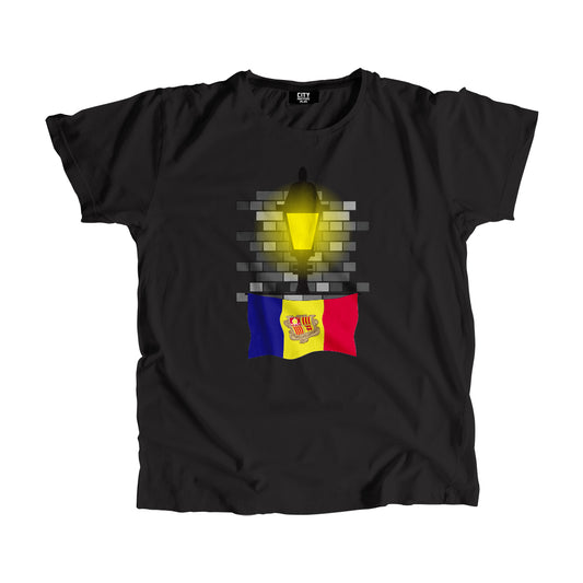 Andorra Flag Street Lamp Bricks Unisex T-Shirt