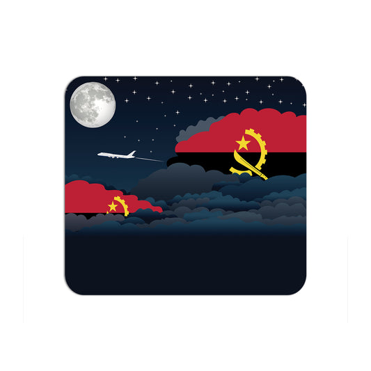 Angola Flag Night Clouds Mouse pad 