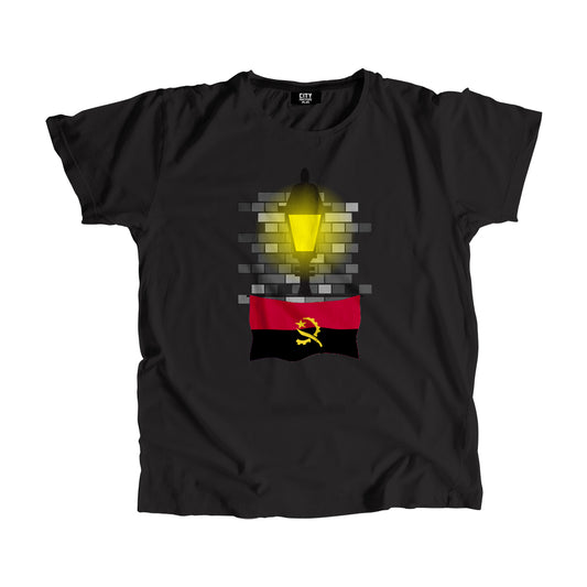 Angola Flag Street Lamp Bricks Unisex T-Shirt