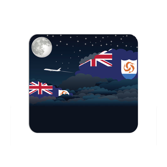 Anguilla Flag Night Clouds Mouse pad 