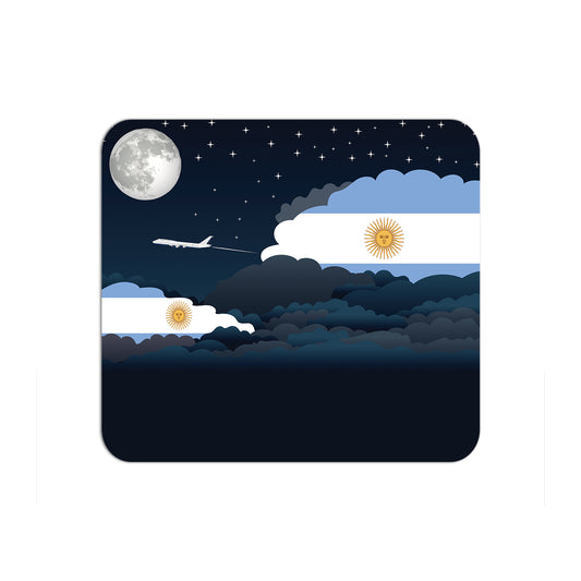 Argentina Flag Night Clouds Mouse pad 