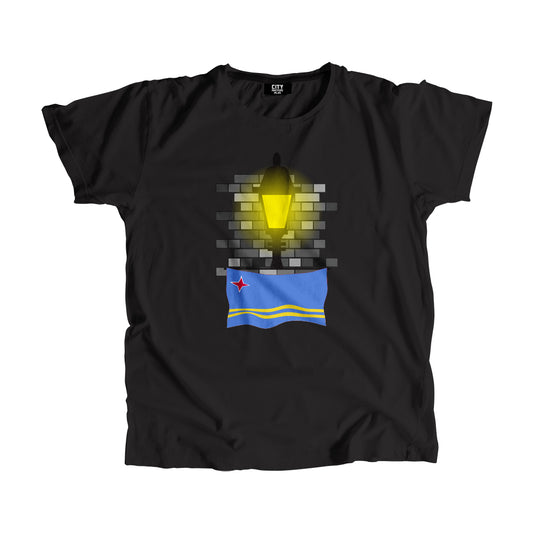 Aruba Flag Street Lamp Bricks Unisex T-Shirt