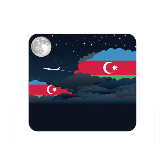 Azerbaijan Flag Night Clouds Mouse pad 