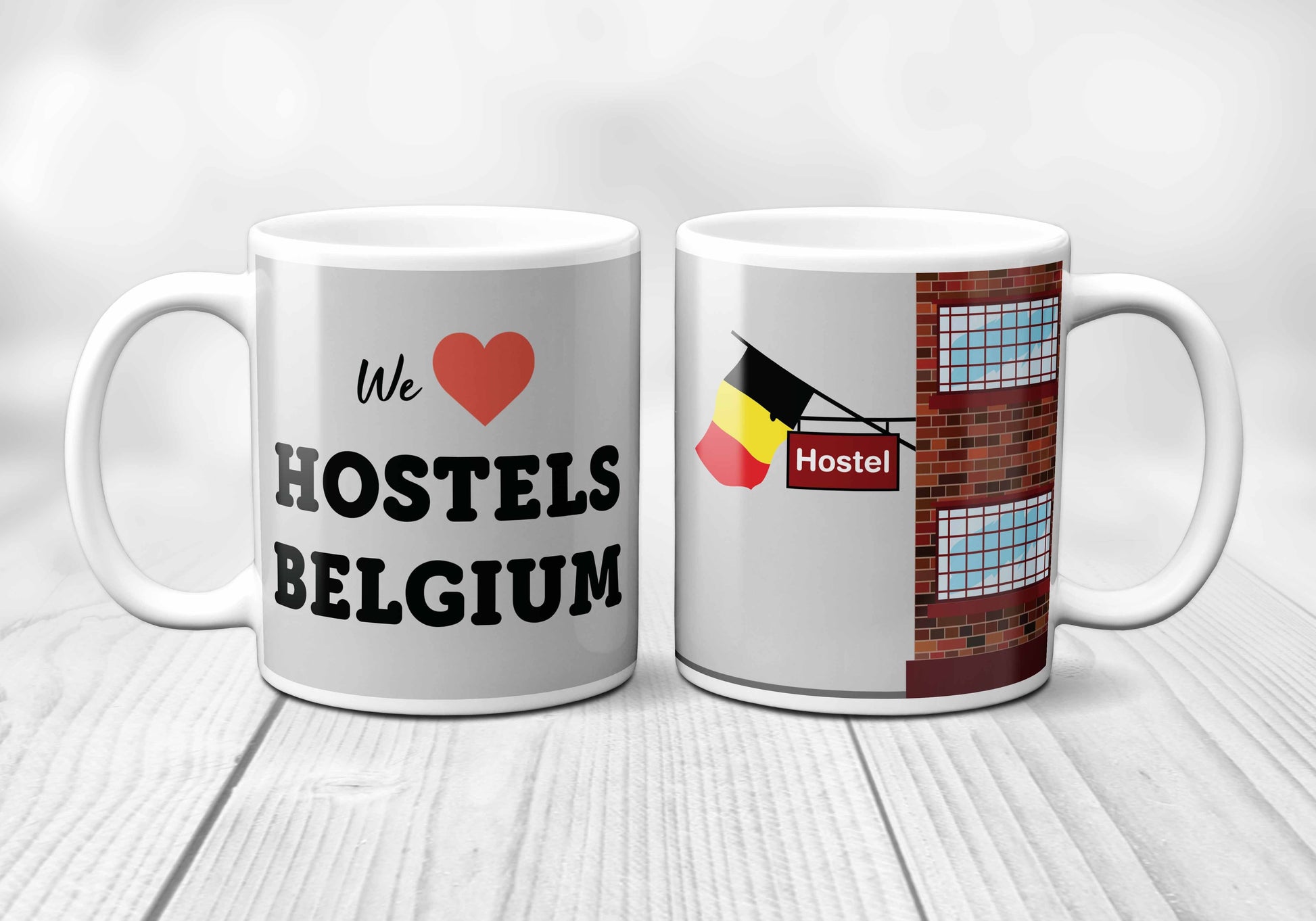 We Love BELGIUM Hostels Mug