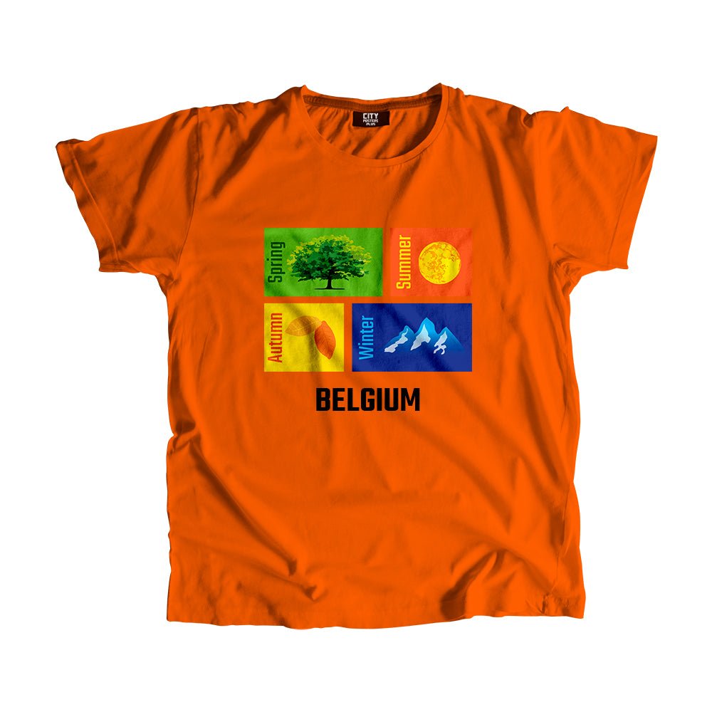 BELGIUM Seasons Unisex T-Shirt (Orange)