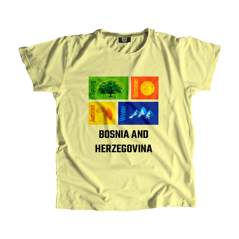 BOSNIA AND HERZEGOVINA Seasons Unisex T-Shirt (Butter Yellow)