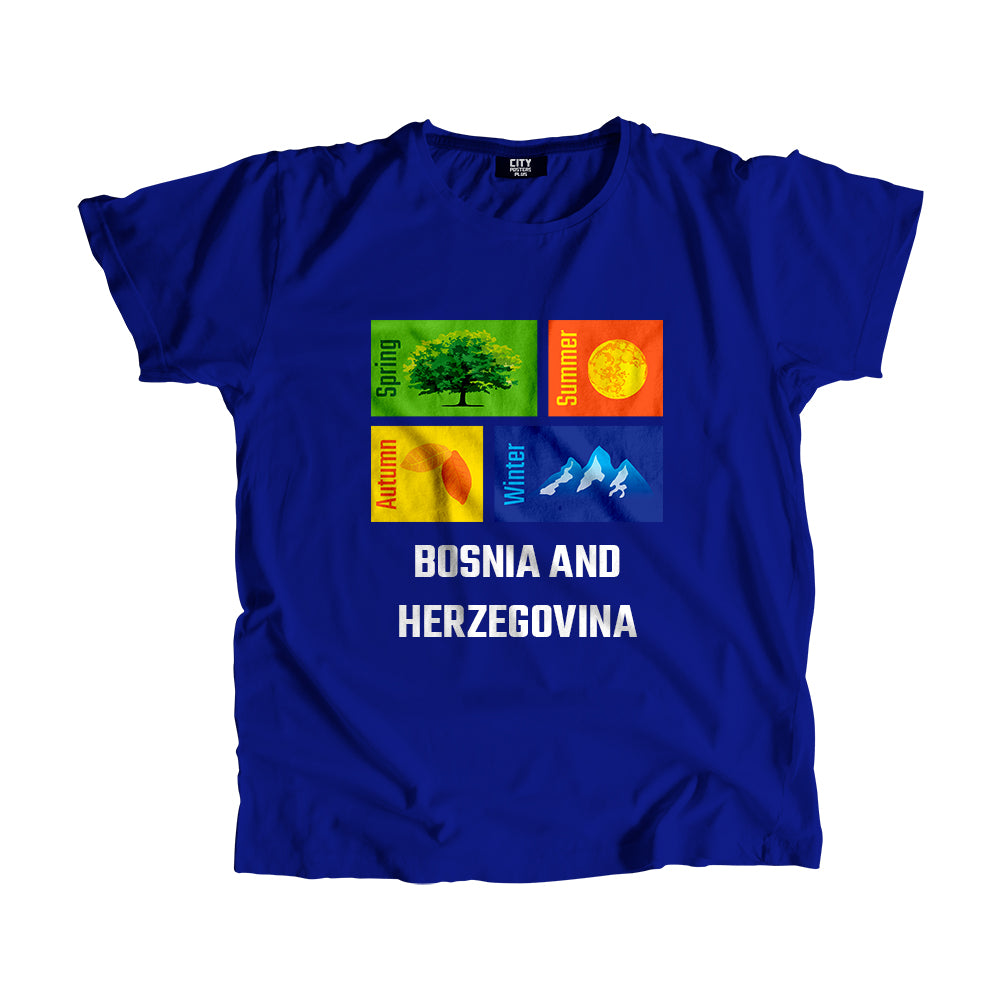 BOSNIA AND HERZEGOVINA Seasons Unisex T-Shirt (Royal Blue)