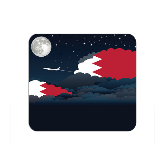Bahrain Flag Night Clouds Mouse pad 