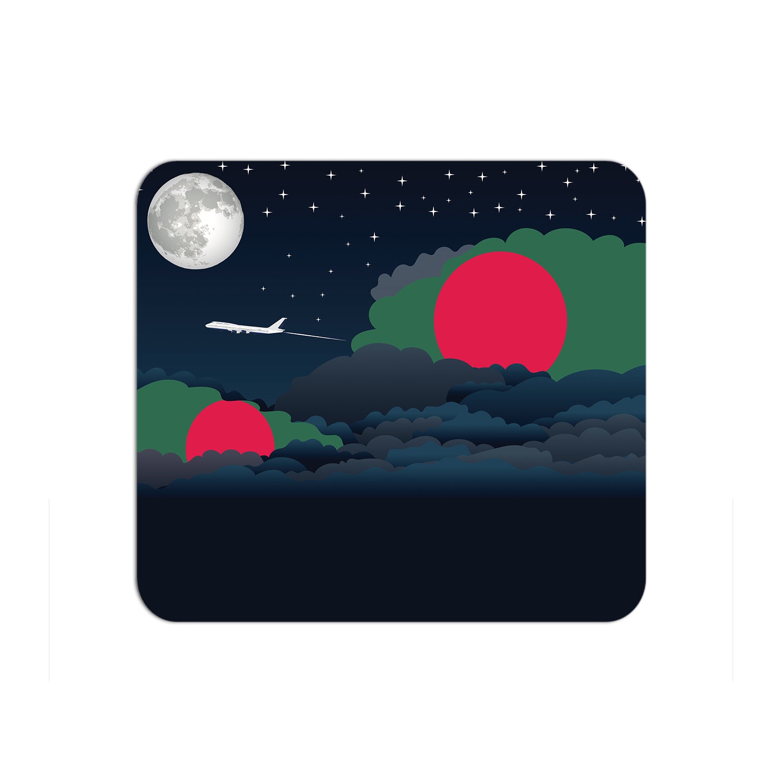 Bangladesh Flag Night Clouds Mouse pad 