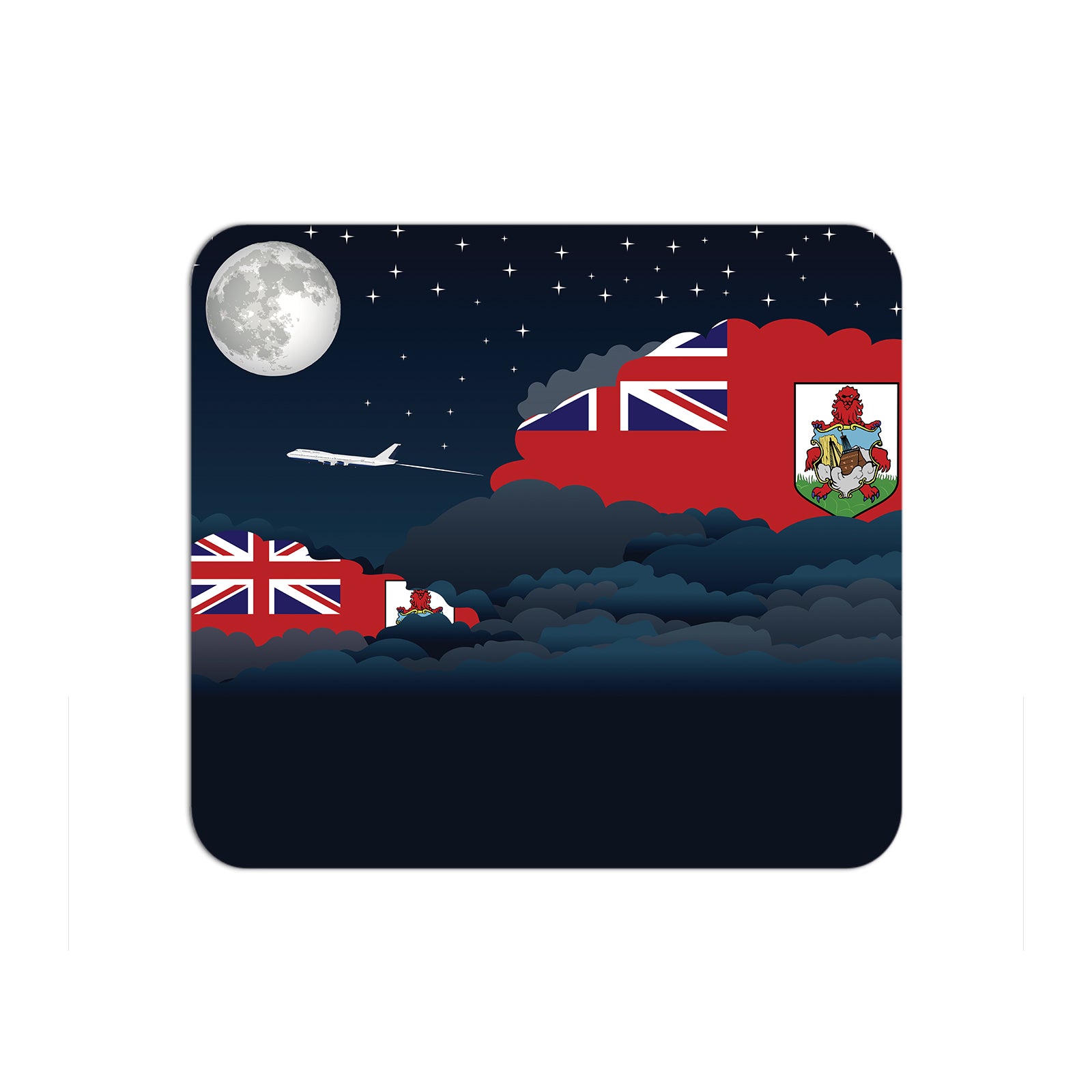 Bermuda Flag Night Clouds Mouse pad 