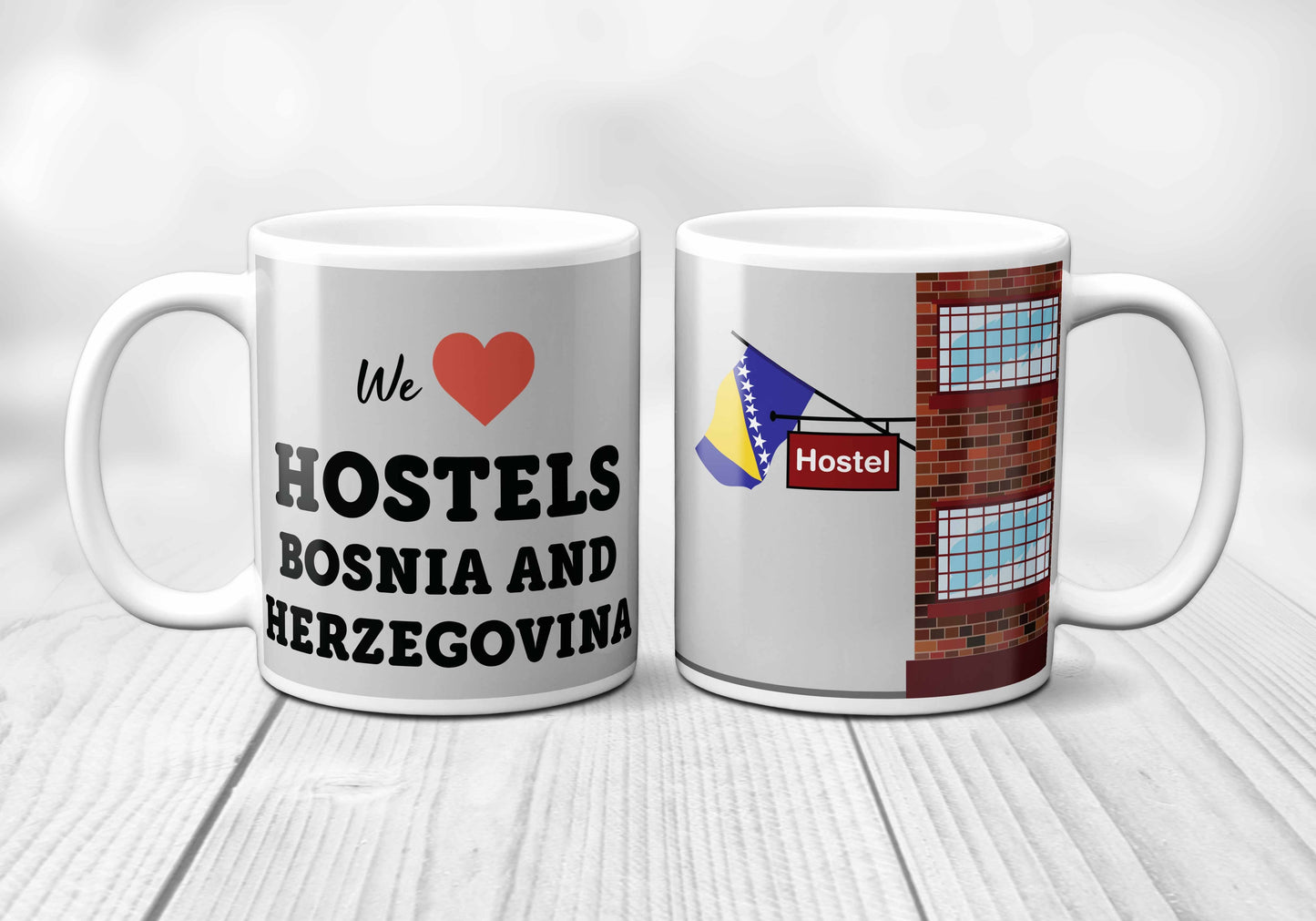 We Love Bosnia And Herzegovina Hostels Mug
