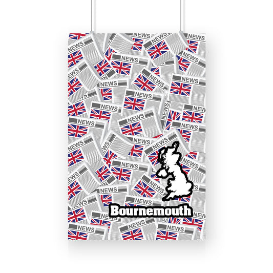 Bournemouth Newspapers Canvas Print Framed