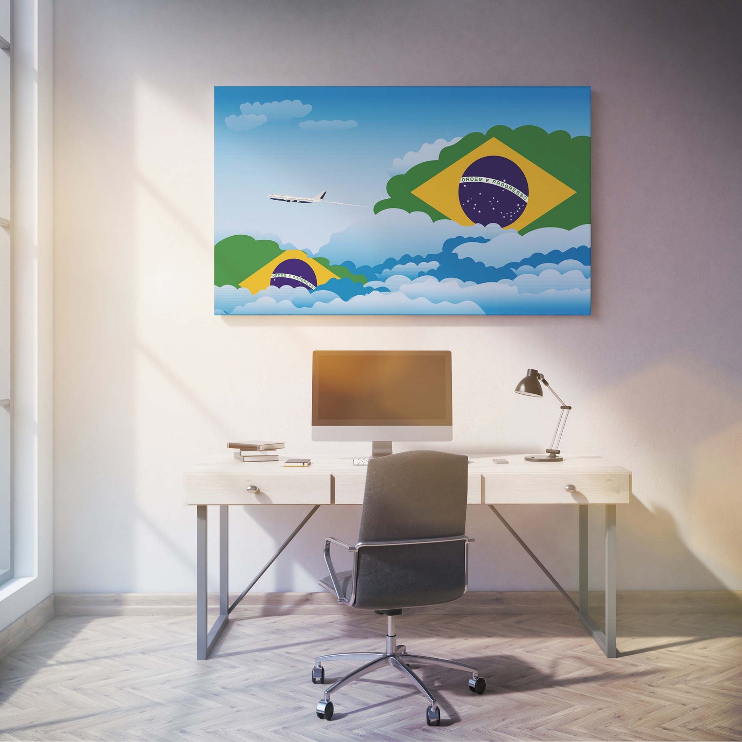 Brazil Day Clouds Canvas Print Framed