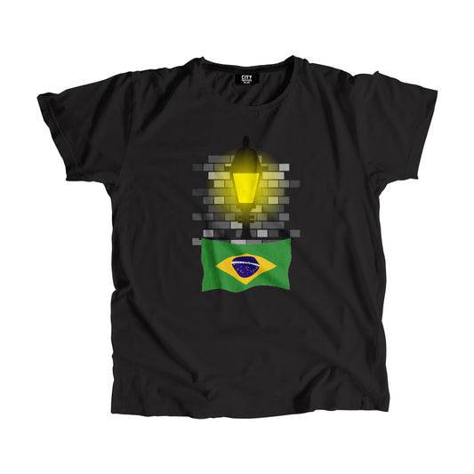 Brazil Flag Street Lamp Bricks Unisex T-Shirt