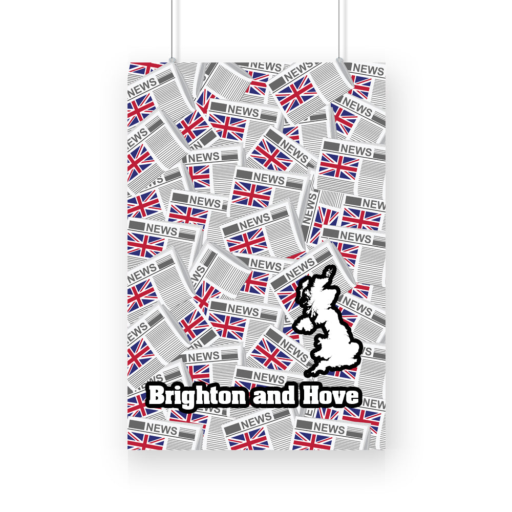 Brighton and Hove Newspapers Canvas Print Framed