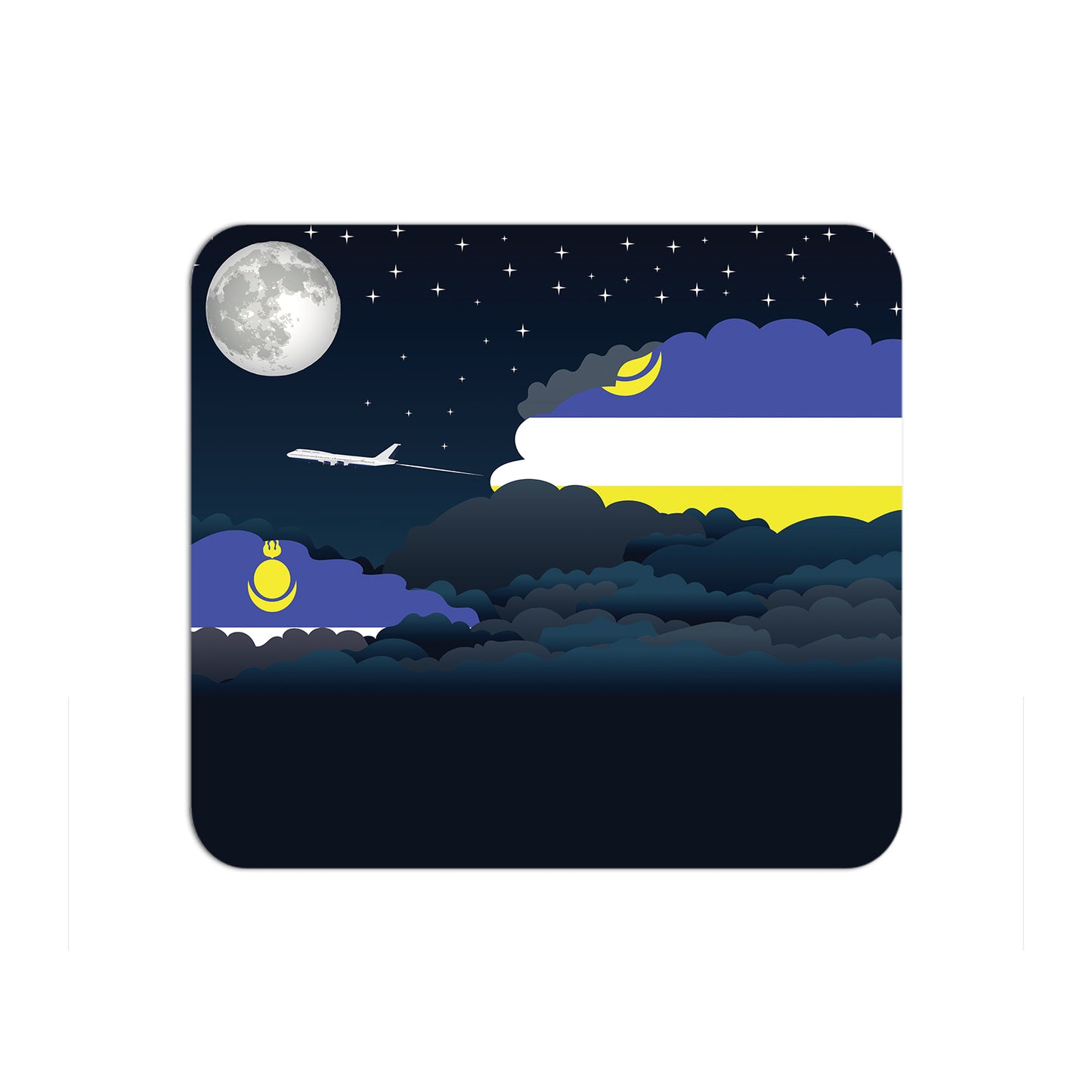 Buryatia Flag Night Clouds Mouse pad 