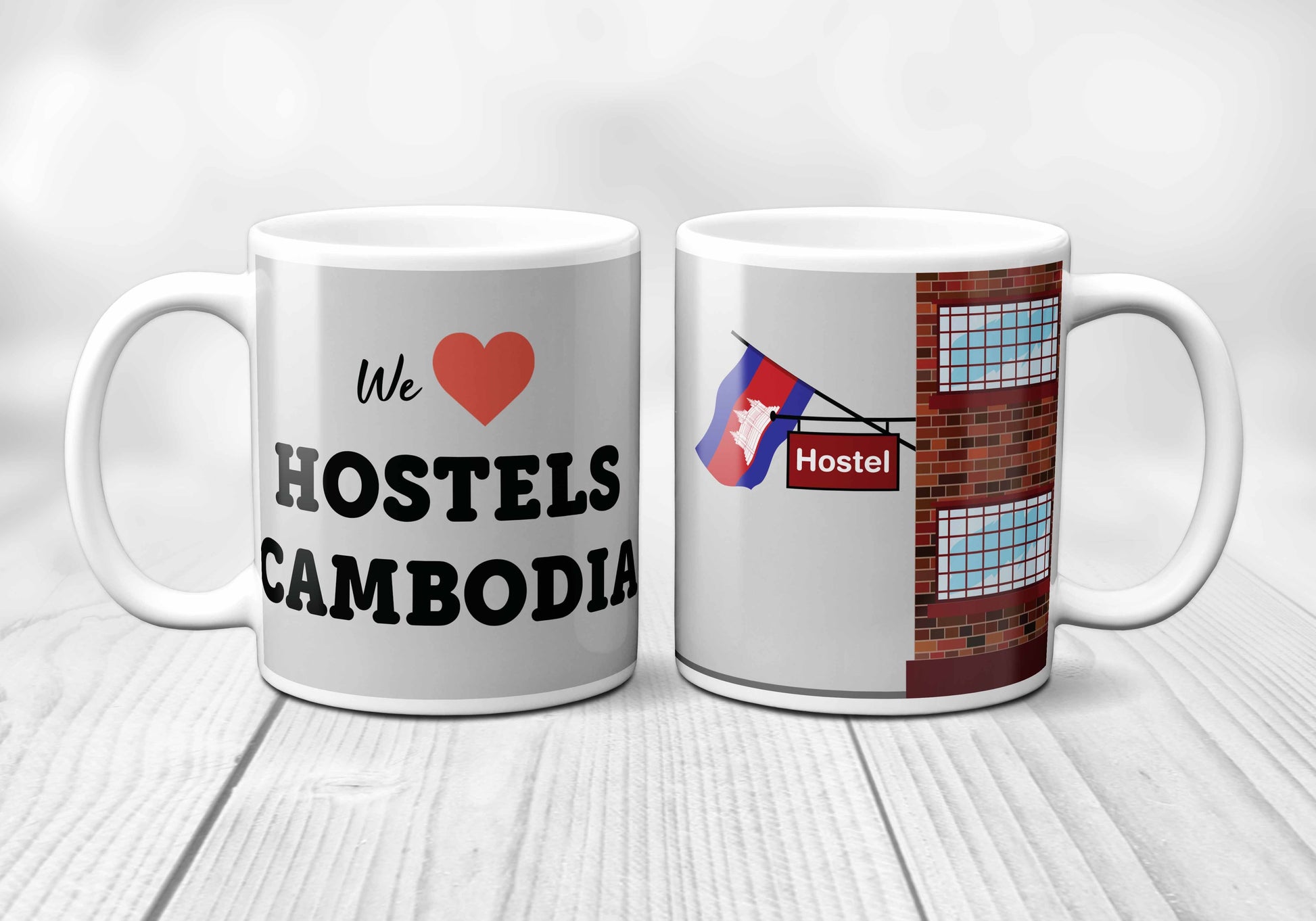 We Love CAMBODIA Hostels Mug