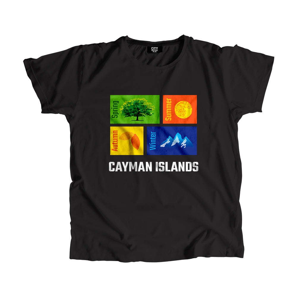 CAYMAN ISLANDS Seasons Unisex T-Shirt (Black)